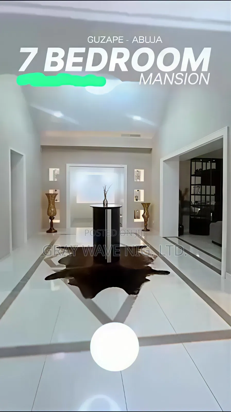 Furnished 7bdrm Mansion in Guzape District for sale