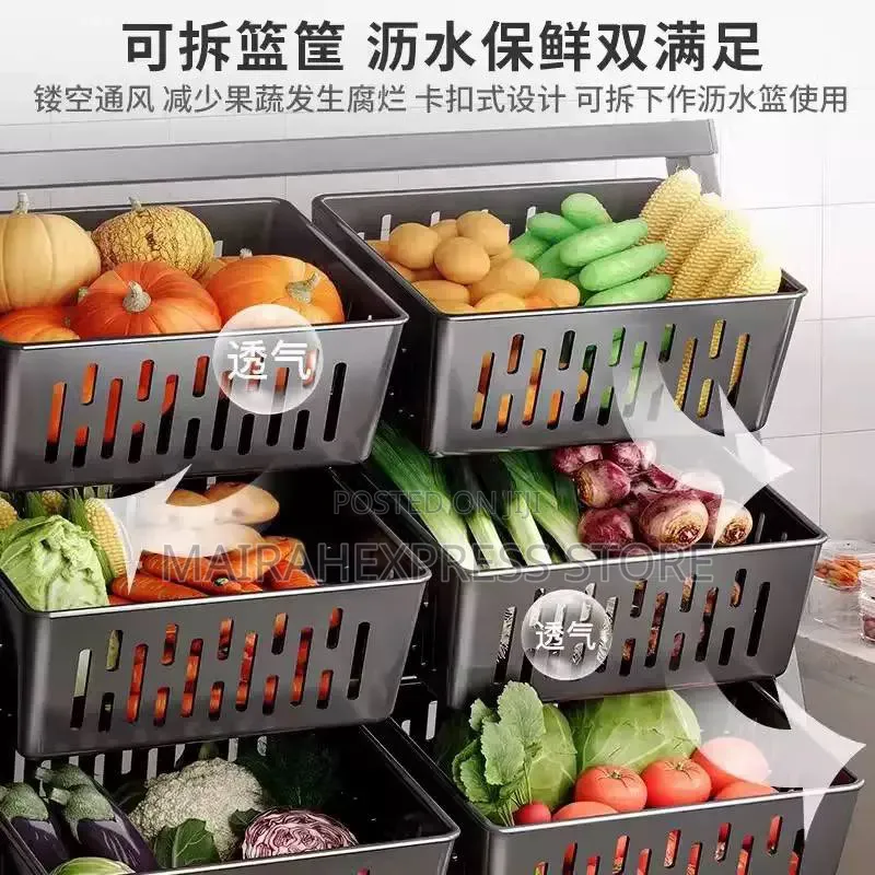 4-Tier 8-Basket Kitchen Fruit Vegetable Storage Trolley