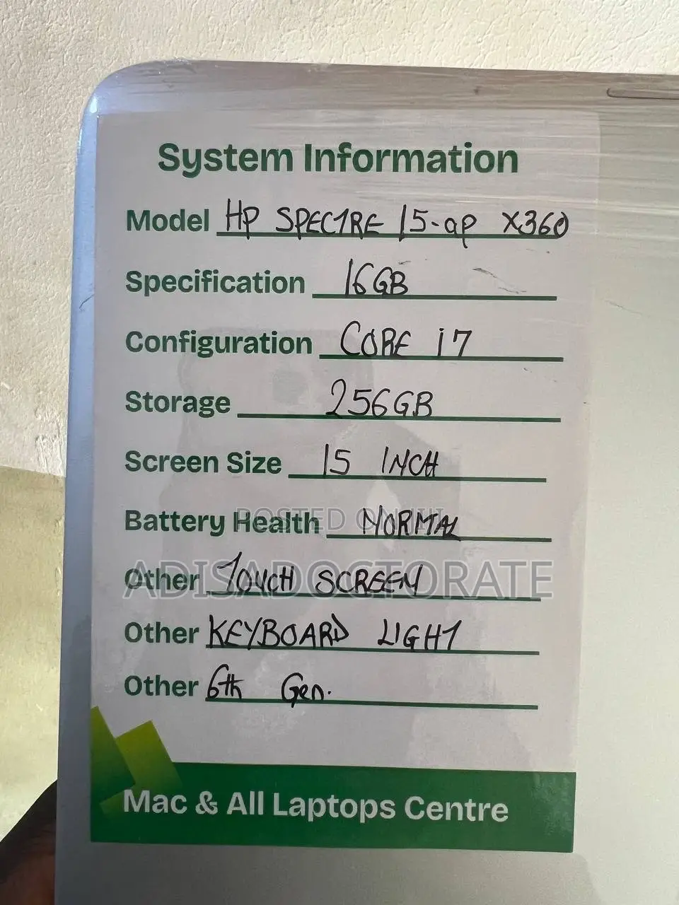 Laptop HP Spectre 16GB Intel Core i7 SSD 1T