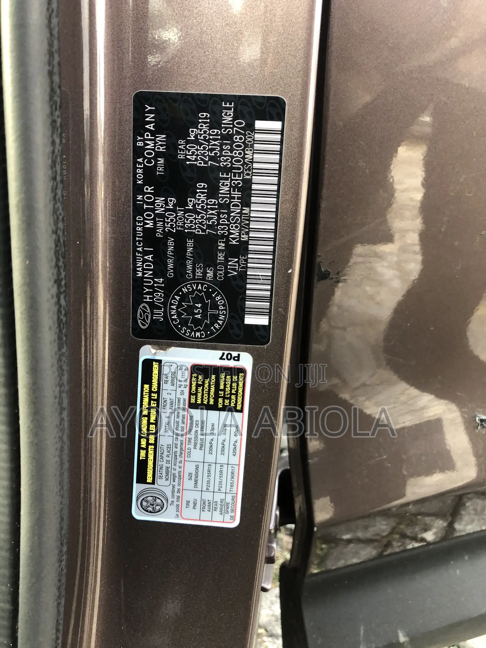 Hyundai Santa Fe GLS 4dr SUV AWD (3.3L 6cyl 6A) 2015 Brown