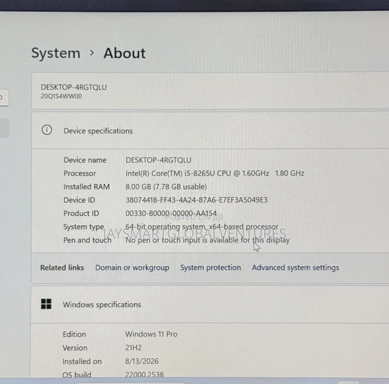 Laptop Lenovo ThinkPad X390 8GB Intel Core i5 SSD 256GB