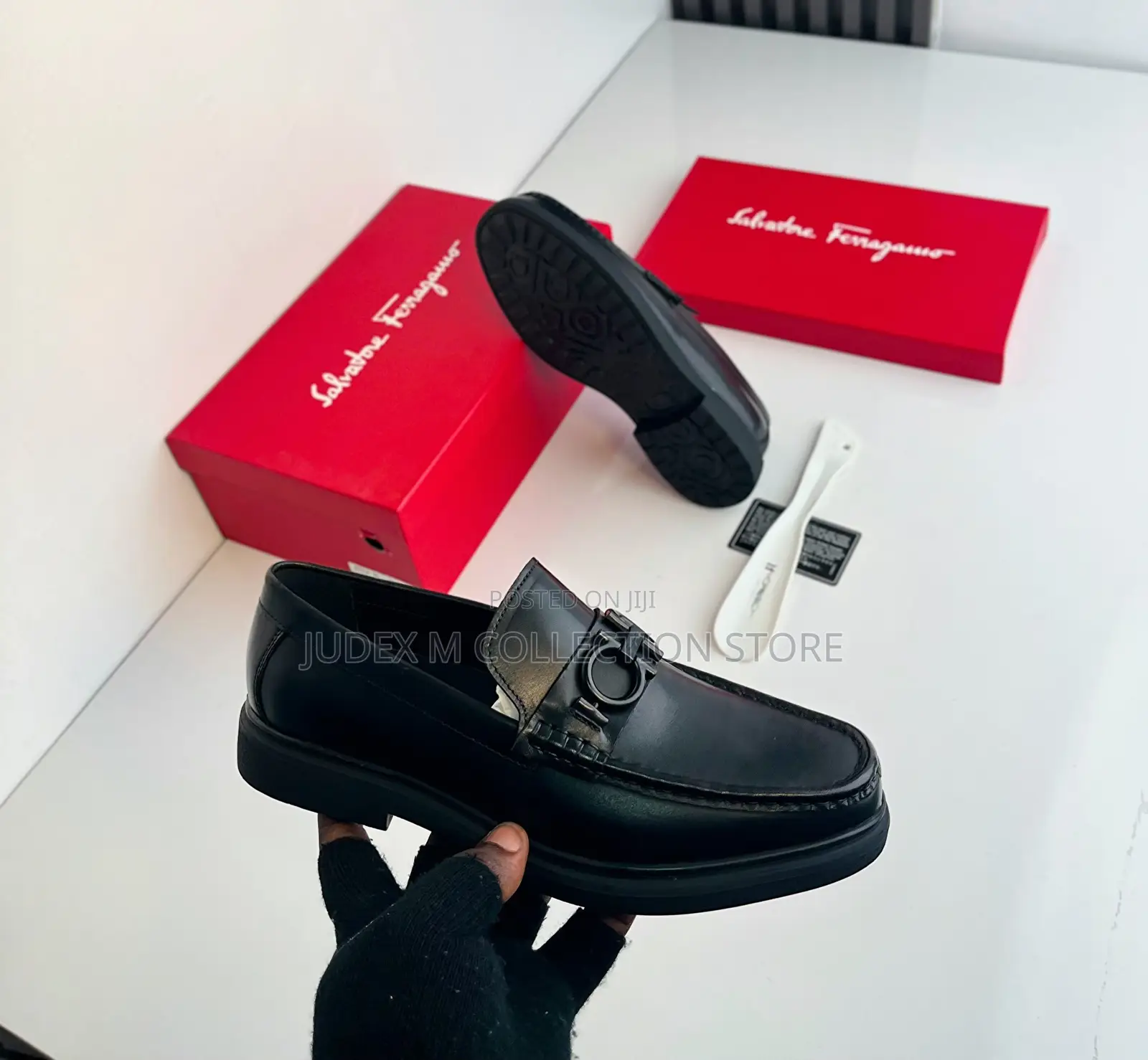 Salvatore Feragamo Shoe and Richwanaz Leather Lace Up Shoe