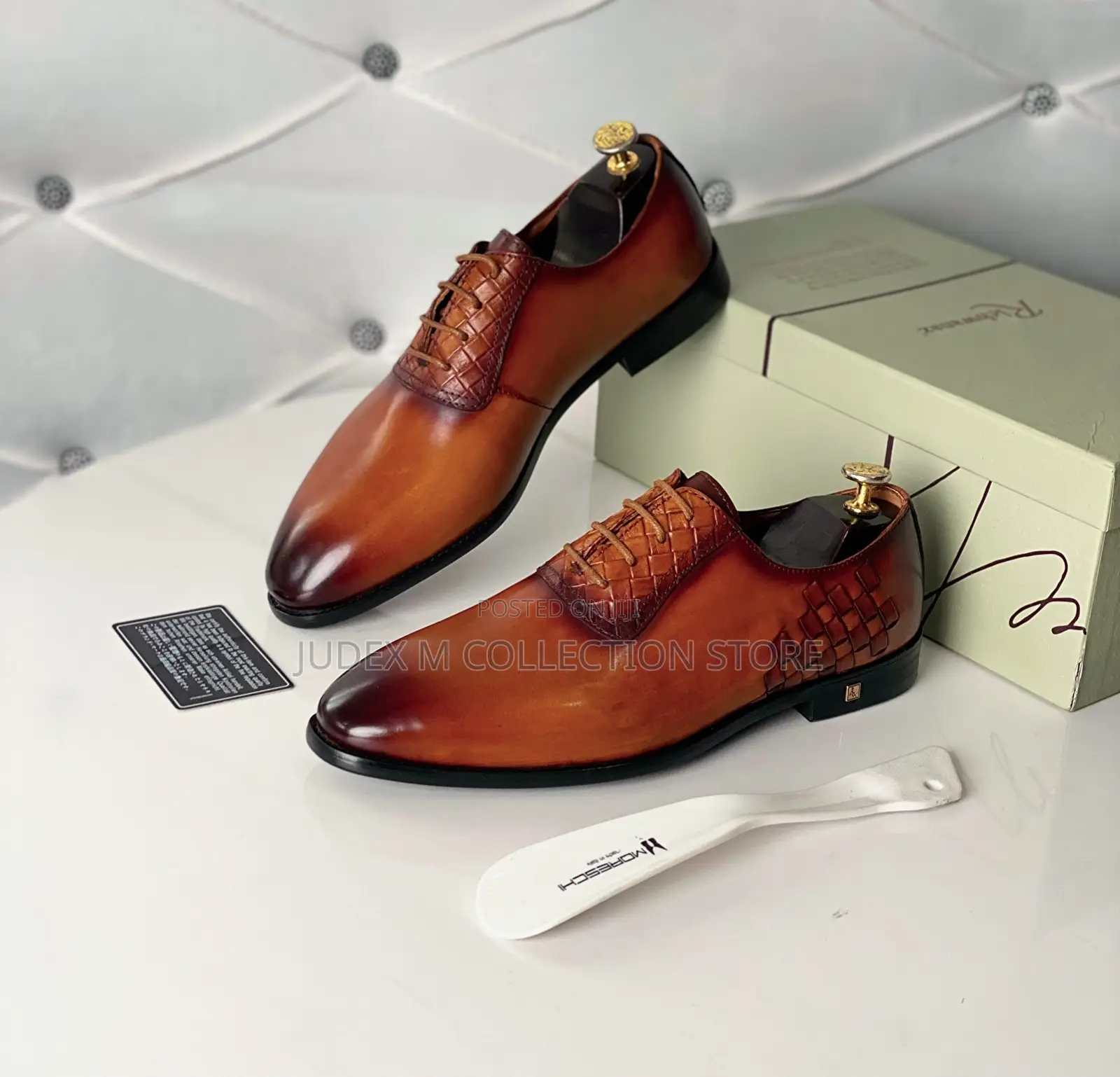 Salvatore Feragamo Shoe and Richwanaz Leather Lace Up Shoe