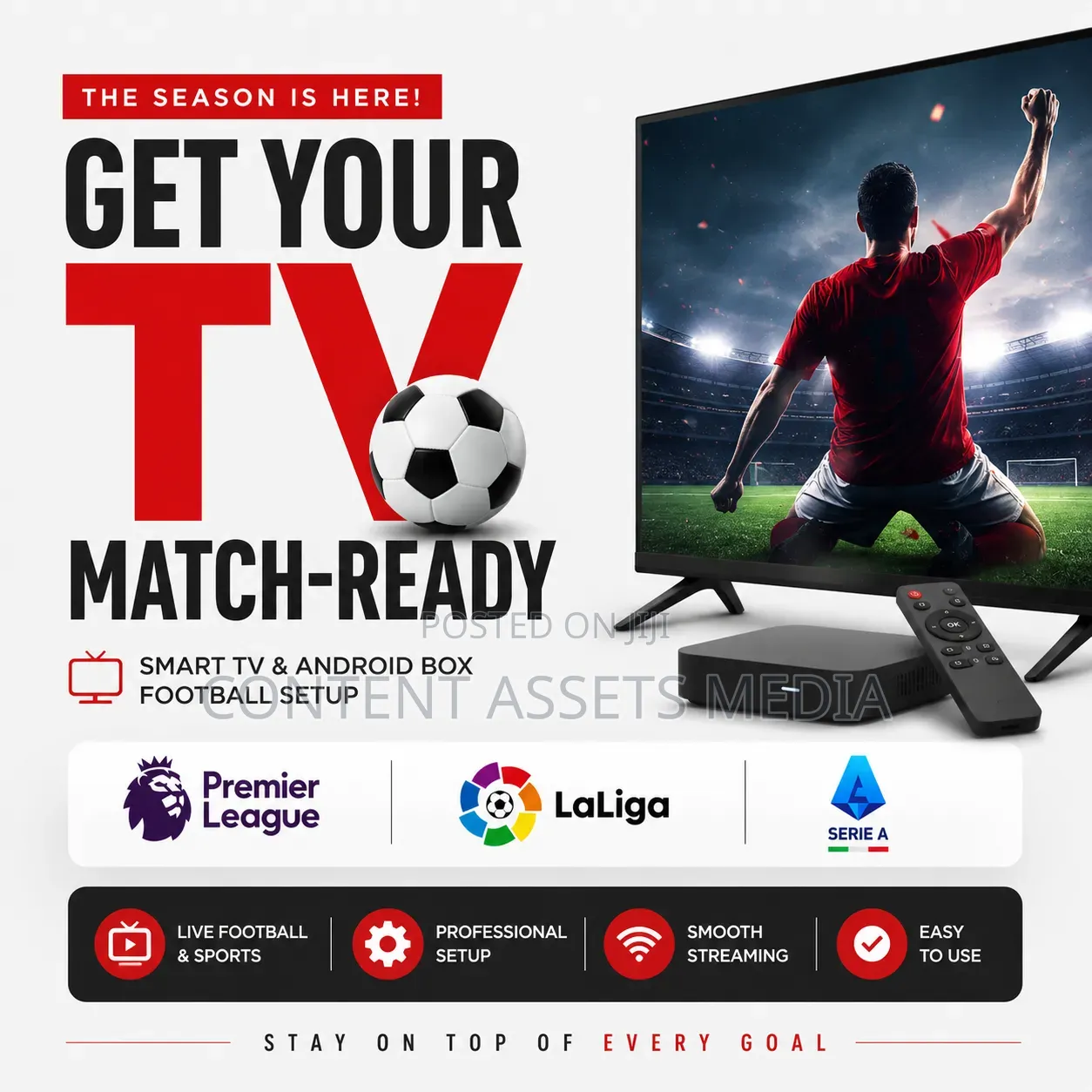 Smart TV Football Setup – Premier League, LaLiga Serie A