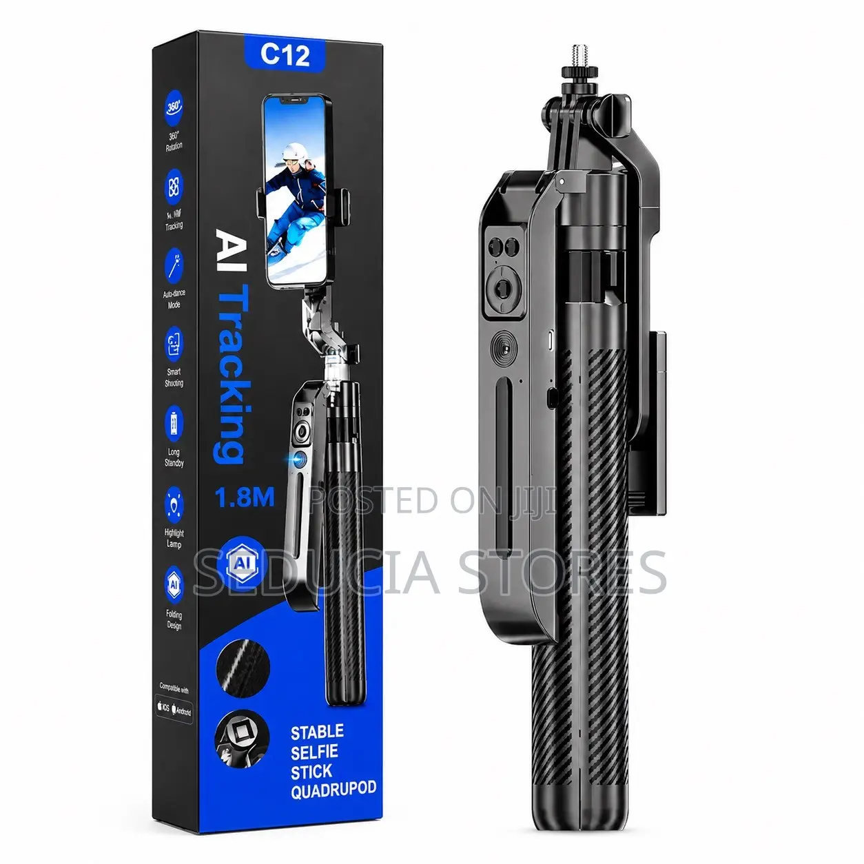 C12 Ai Face Tracking Selfie Stick Tripod