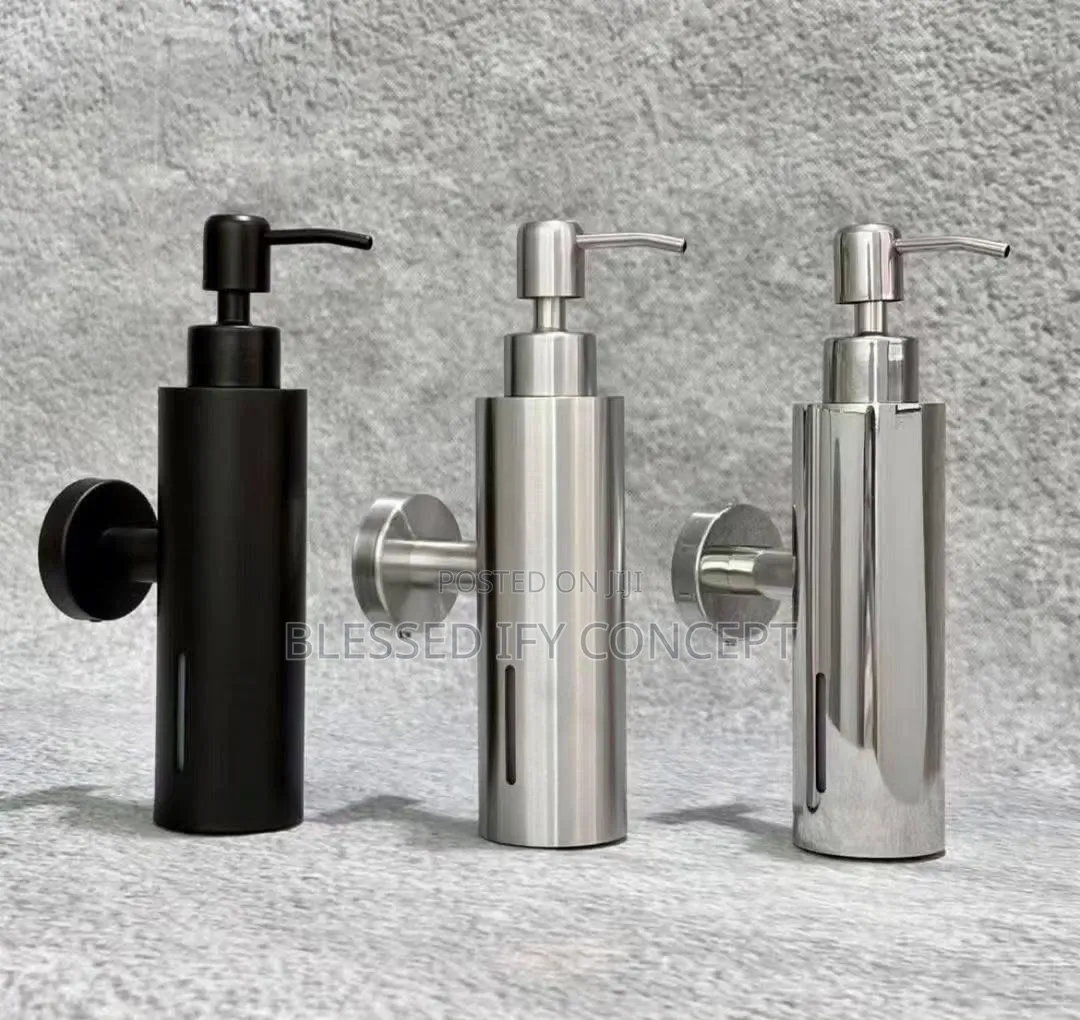 Wall-Mounted Liquid Soap Dispenser, 304 Stainless Matte Black Steel