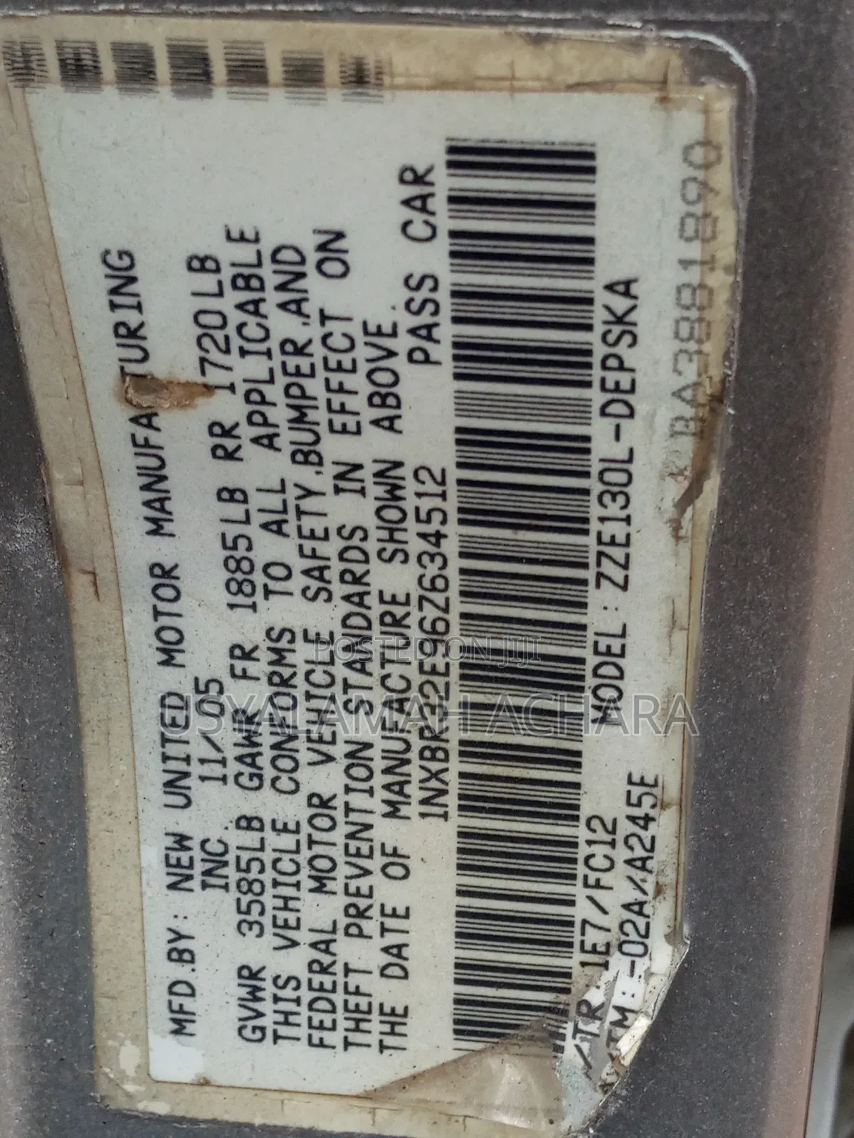 Toyota Corolla 2006 Silver