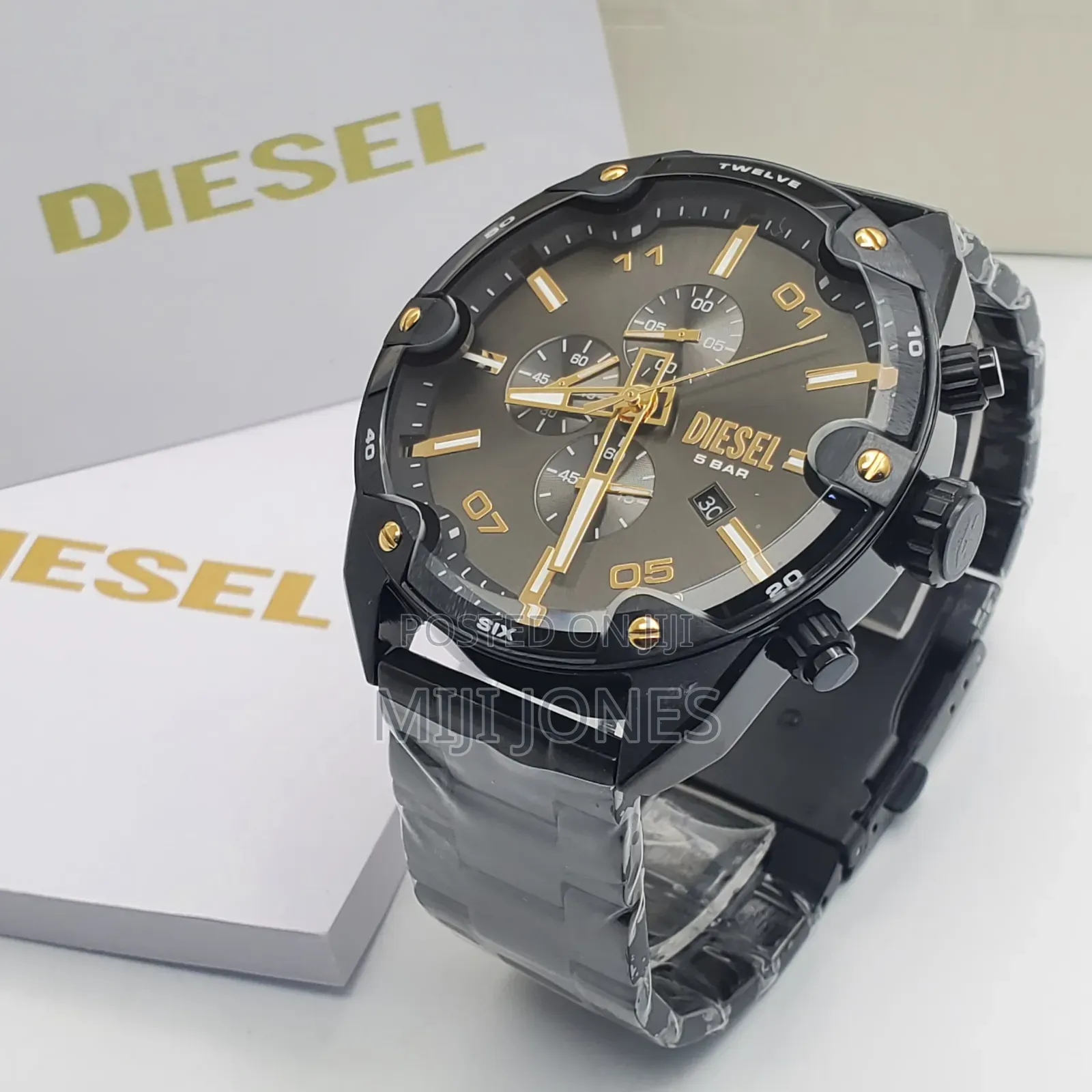 *Diesel Style Watch – Big Case, Chain Bracelet Strap, Quartz*