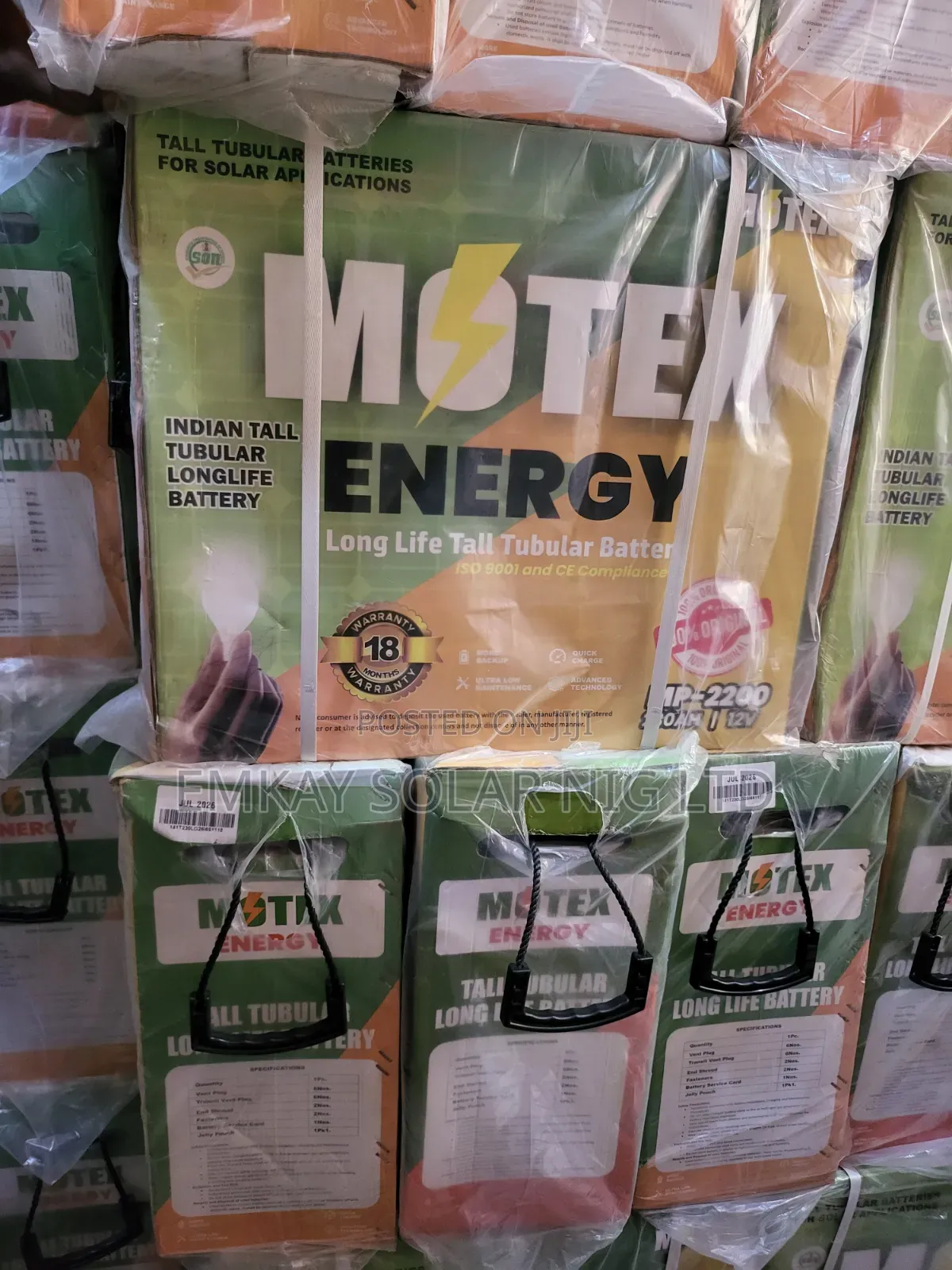 MOTEX ENERGY Tubular Battery