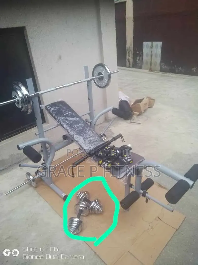 Complete Set of 50kg Dumbbells Bench.