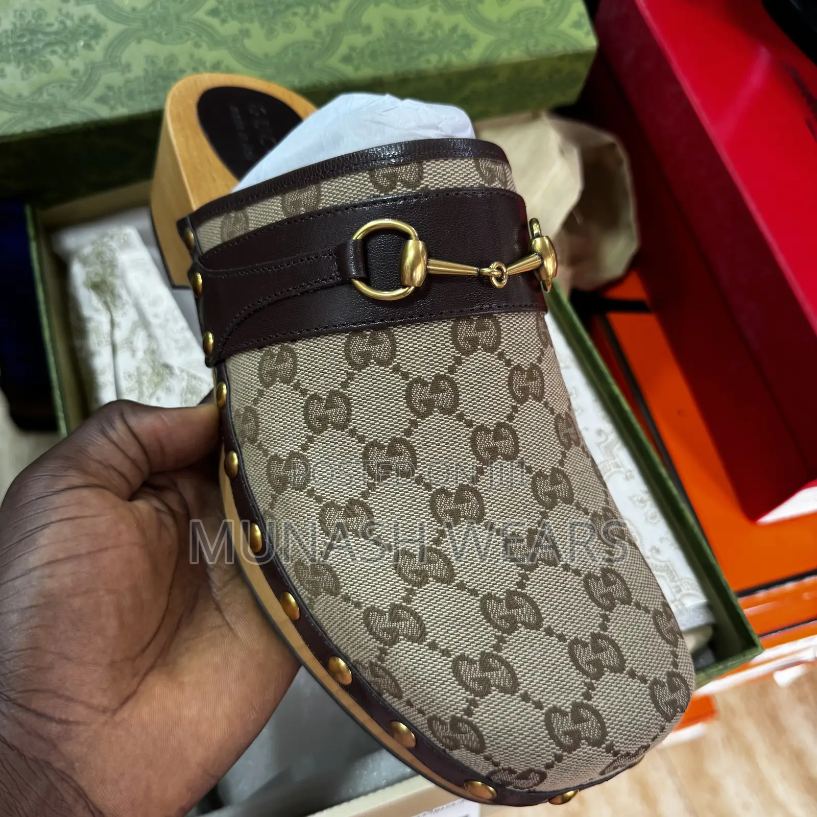Original Gucci Brown Signature Mule 40-47