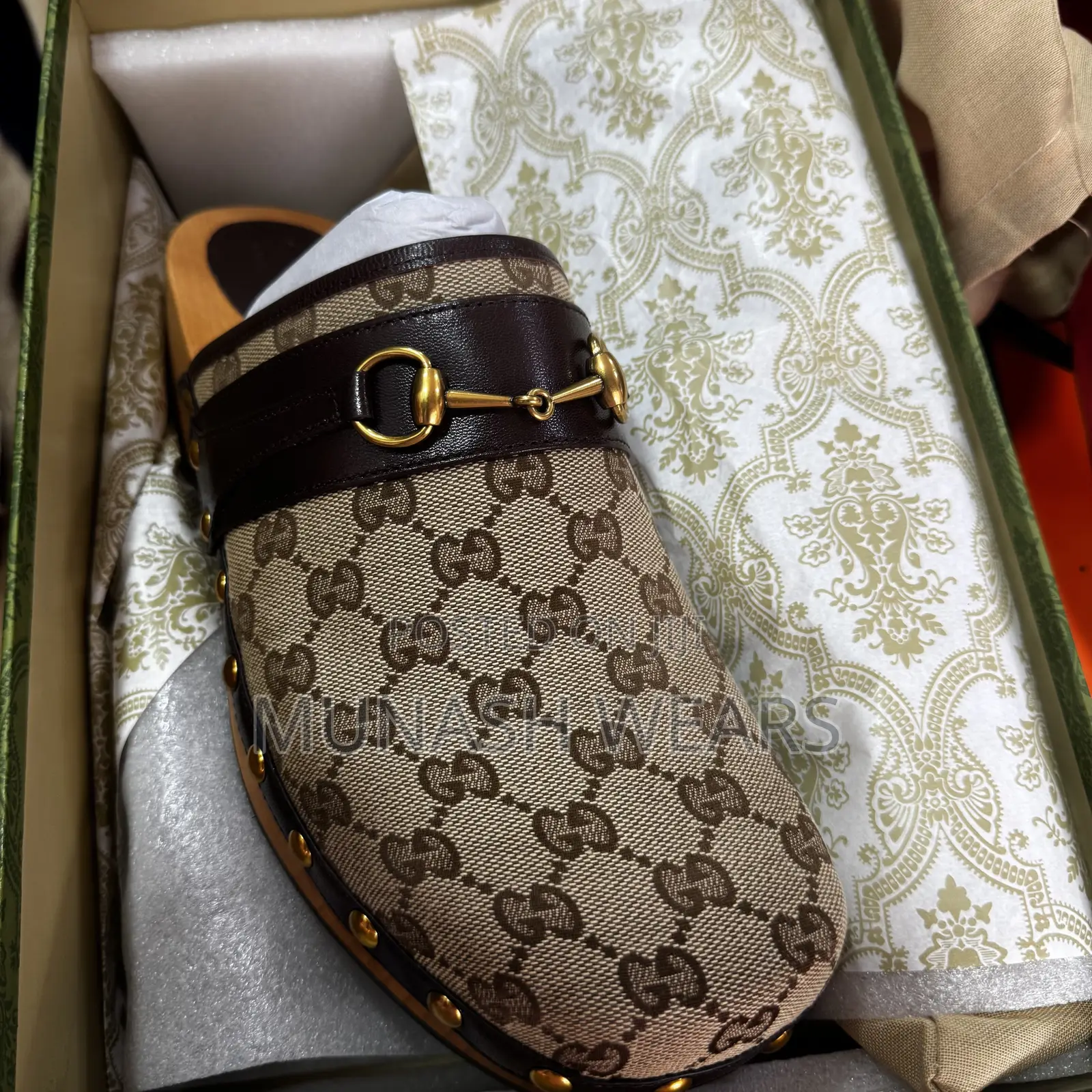 Original Gucci Brown Signature Mule 40-47