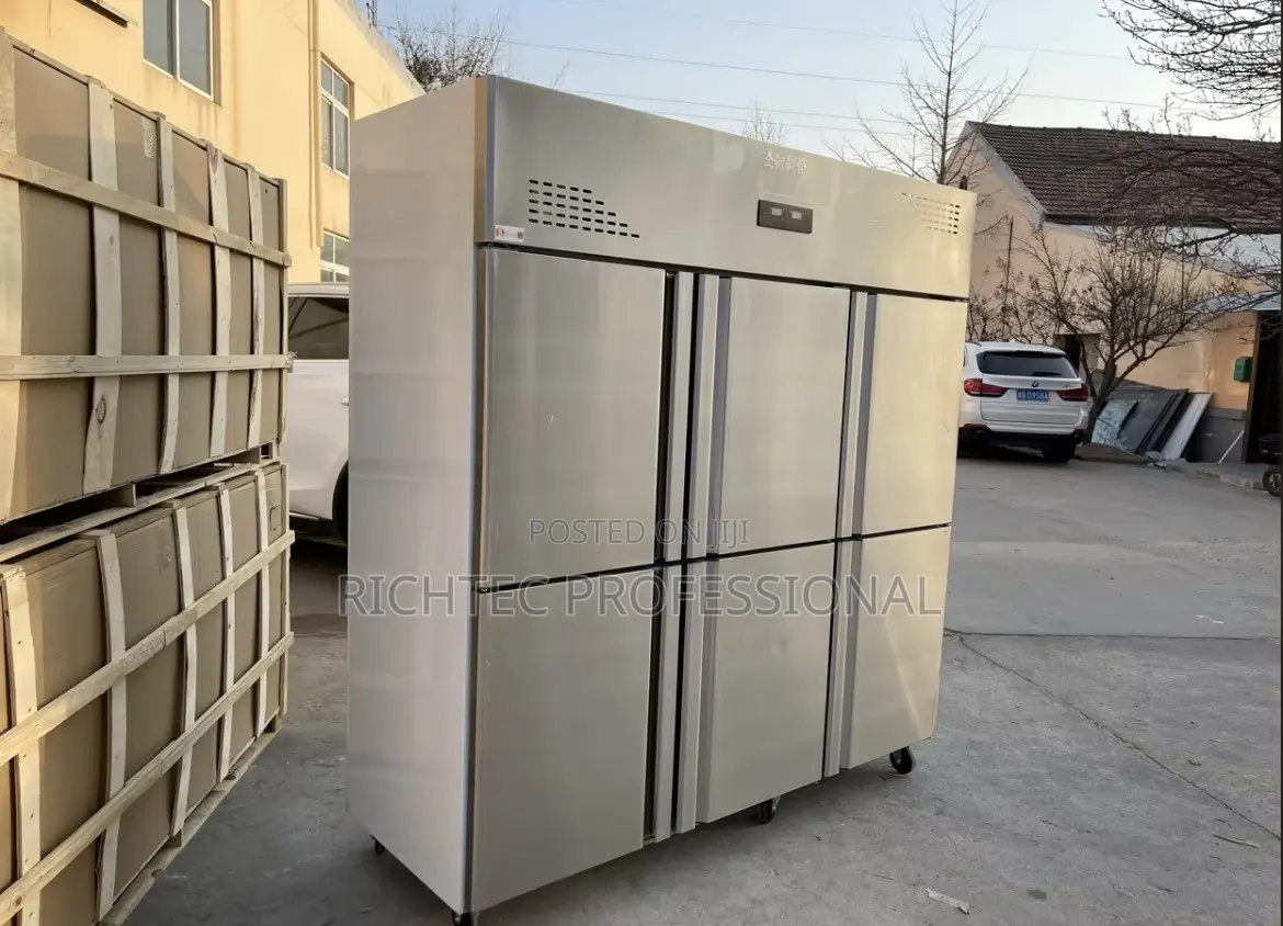 High Quality Commercial 6-Door Stainless Steel Upright Kitchen Chiller