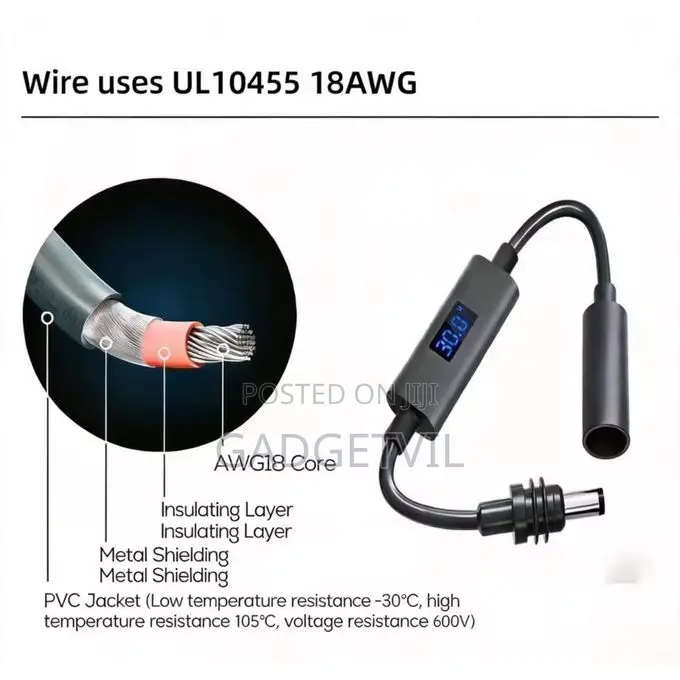 Star Link Mini PD100W Female DC to Male DC Cable Adapter With Display