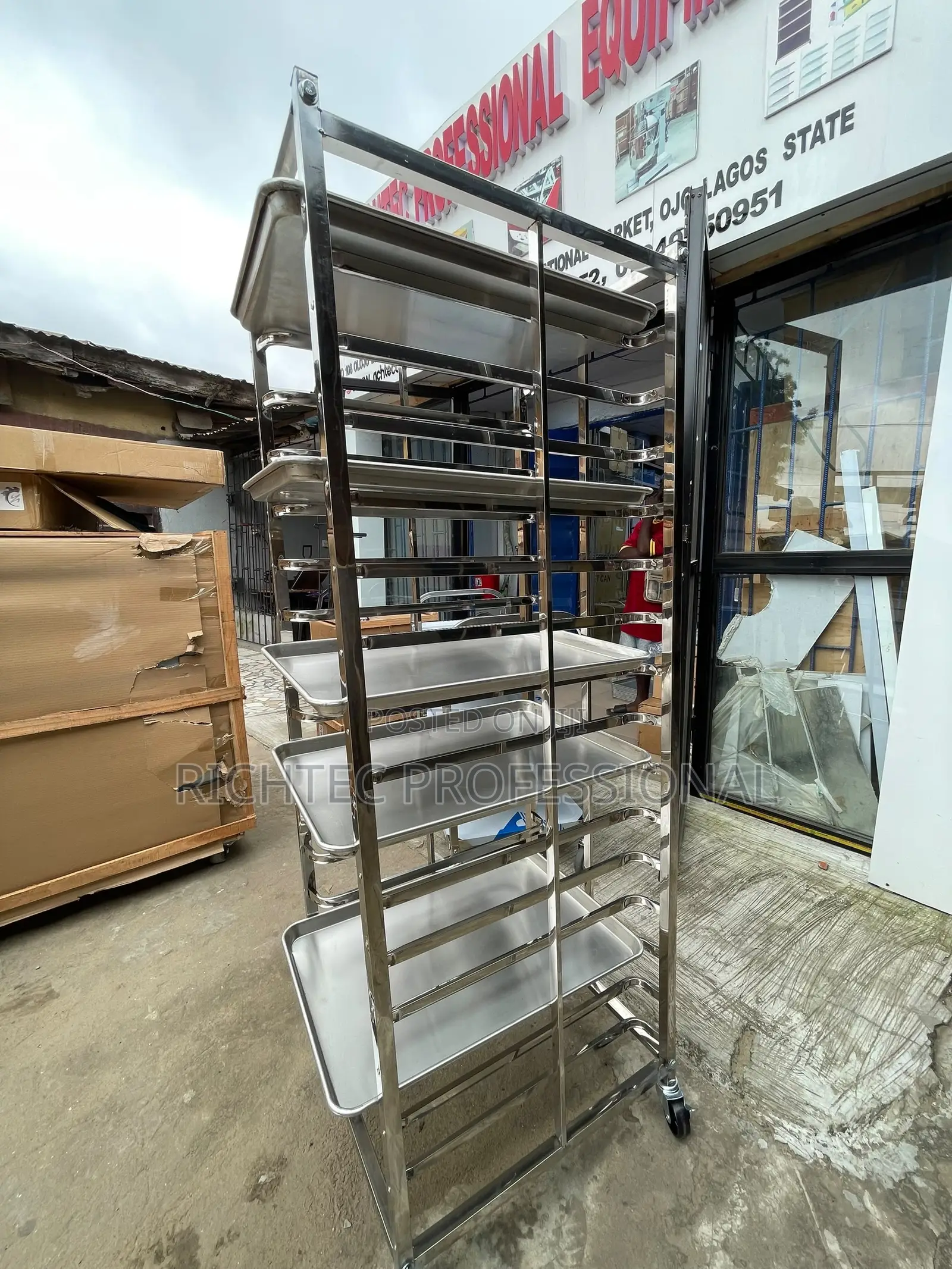 High Quality Commercial Stainless Steel Tray Rack / Food Pan Rack