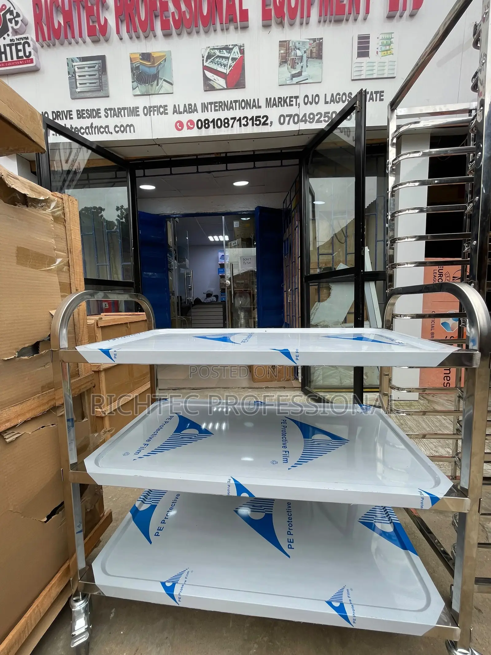 High Quality Commercial Stainless Steel 3-Tier Serving,Utility Trolley
