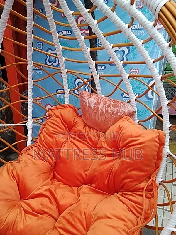 Goldish Swing Single Hanging With Orange Cushion