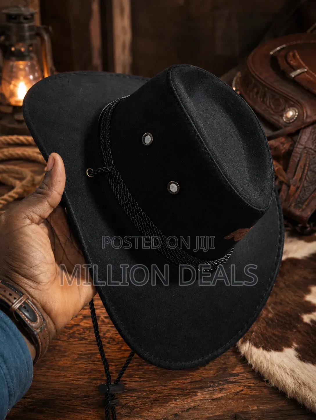 Country Club Stylish Cowboy Men's Hat Black