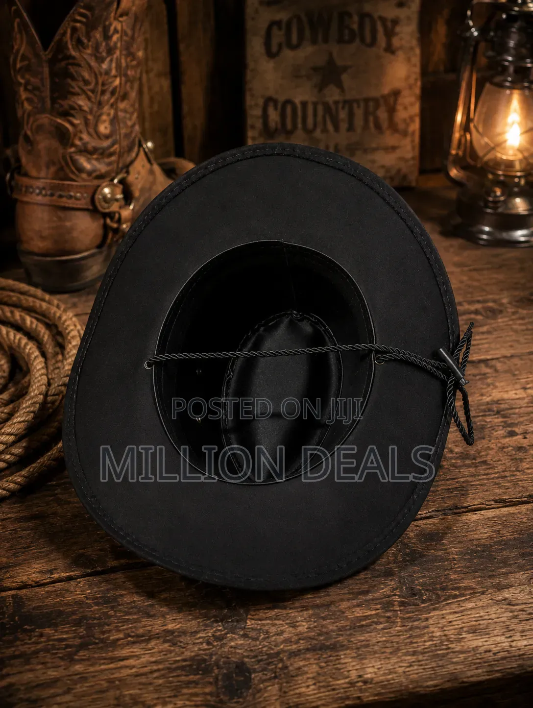 Country Club Stylish Cowboy Men's Hat Black