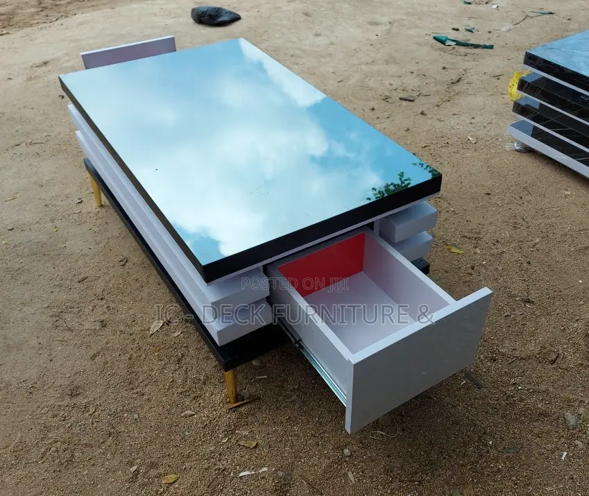 TBL54 Shakespeare Center Table W/ Glass Top + 2 Drawers