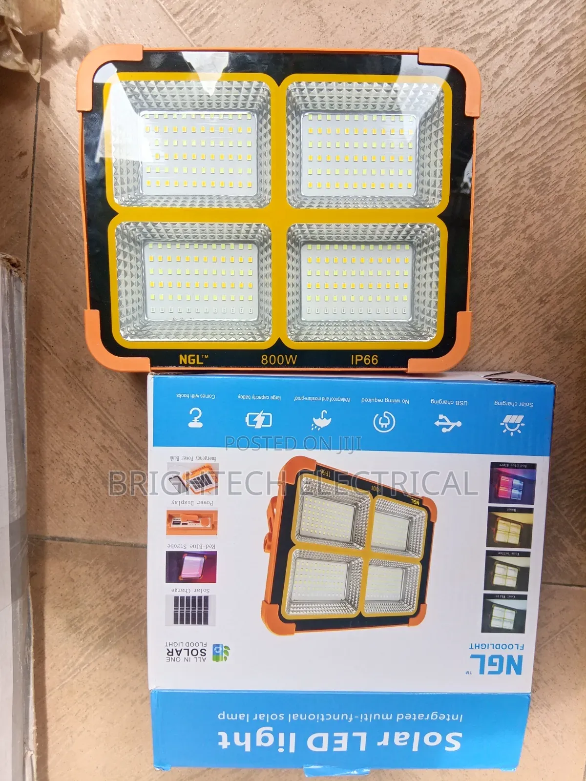 Potable Solar Flood Light With Charger Spot