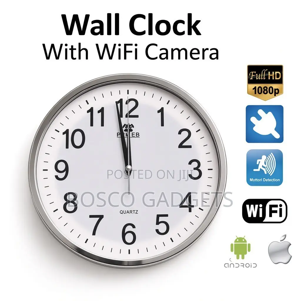 Wall Clock With Hidden Camera – Discreet Surveillance Mobile Viewing
