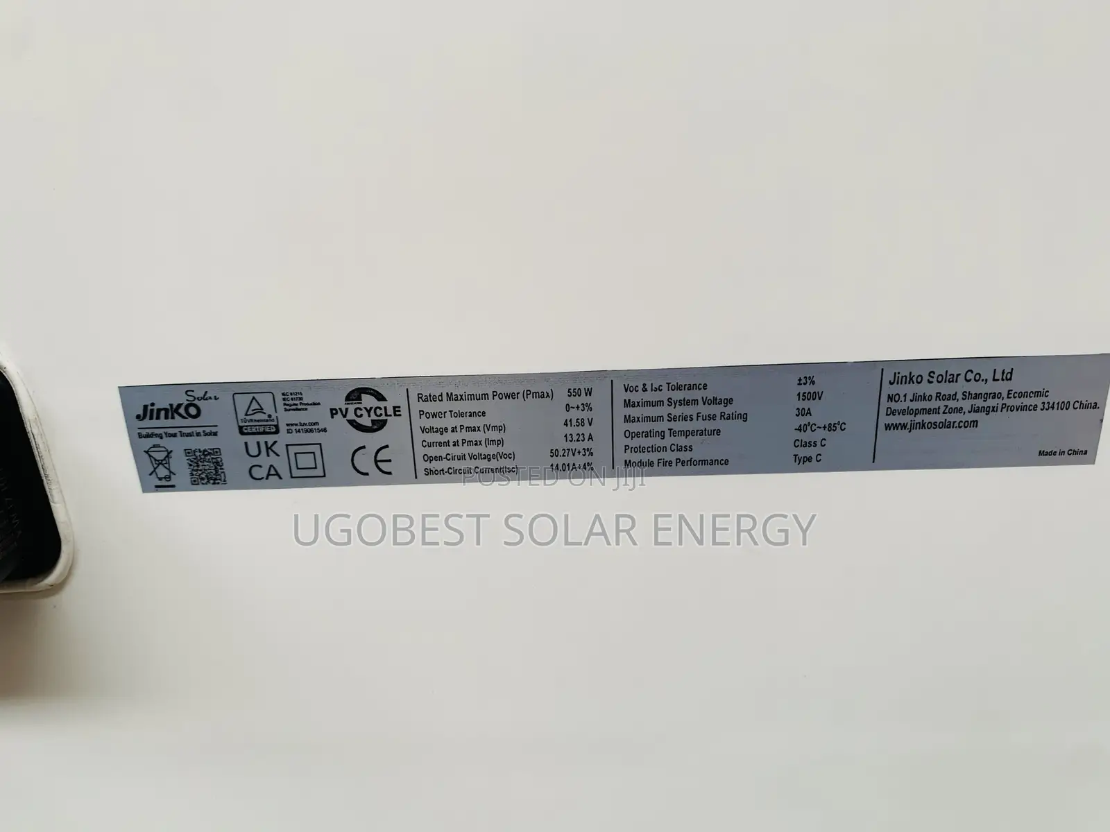550watts 144cells Jinko Solar Panel