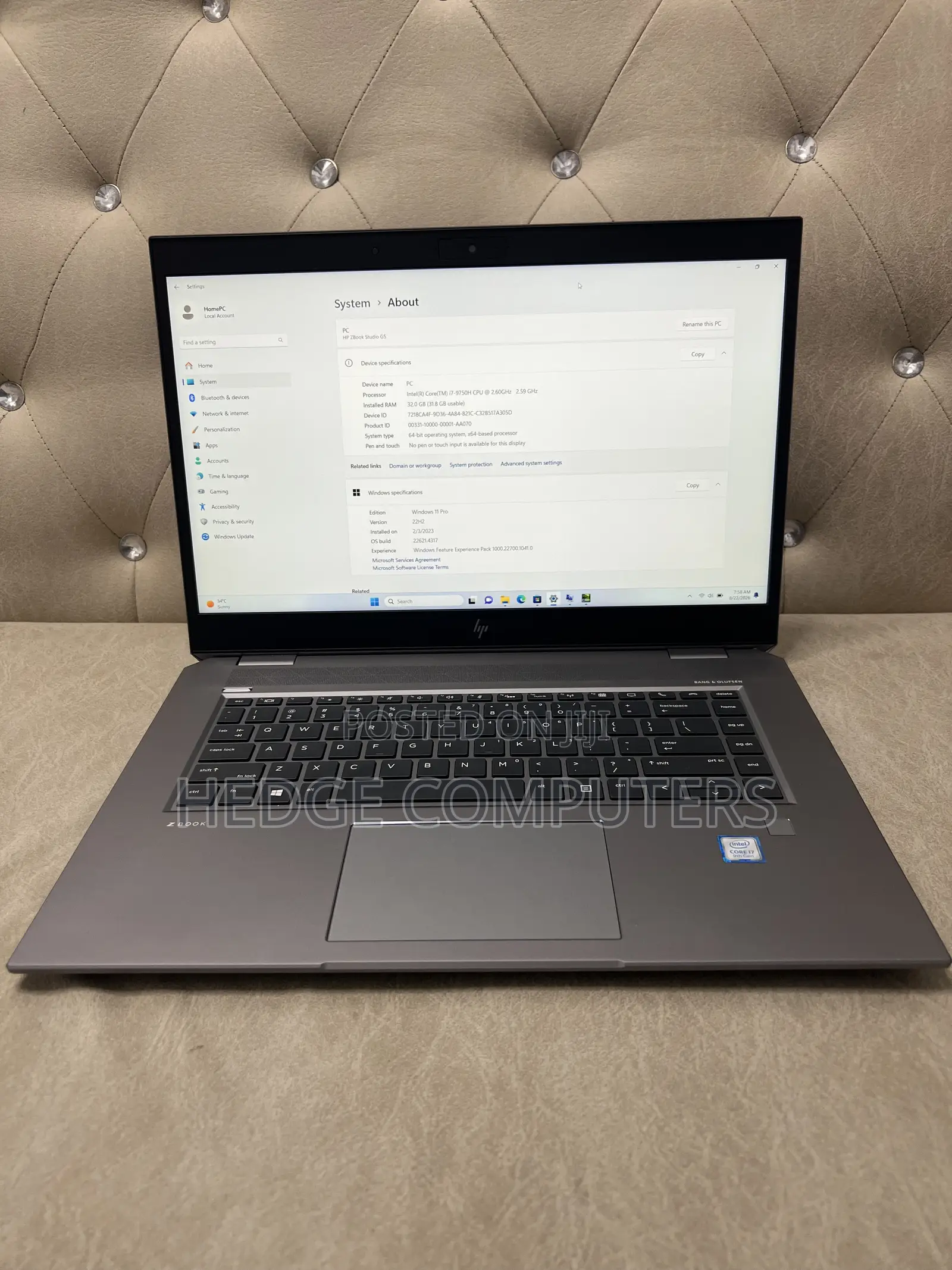 Laptop HP ZBook Studio G5 32GB Intel Core i7 SSD 512GB