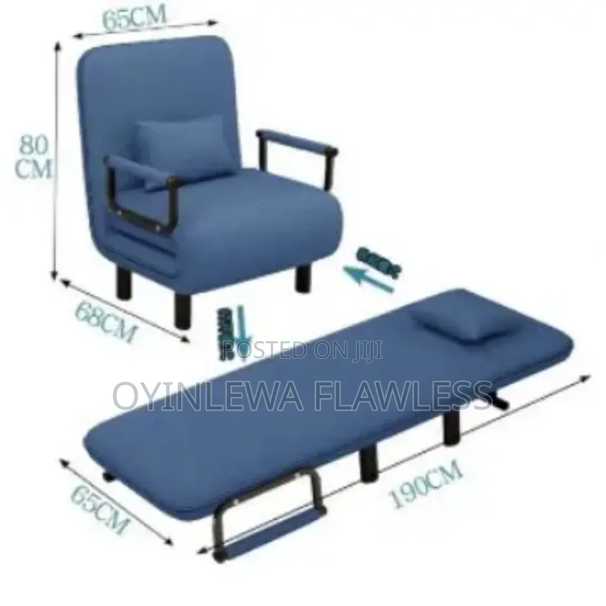 High Quality 8 Leg Fabric Foldable Handrail Household Sofa Bed