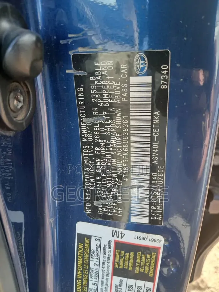 Toyota Camry 2011 Blue