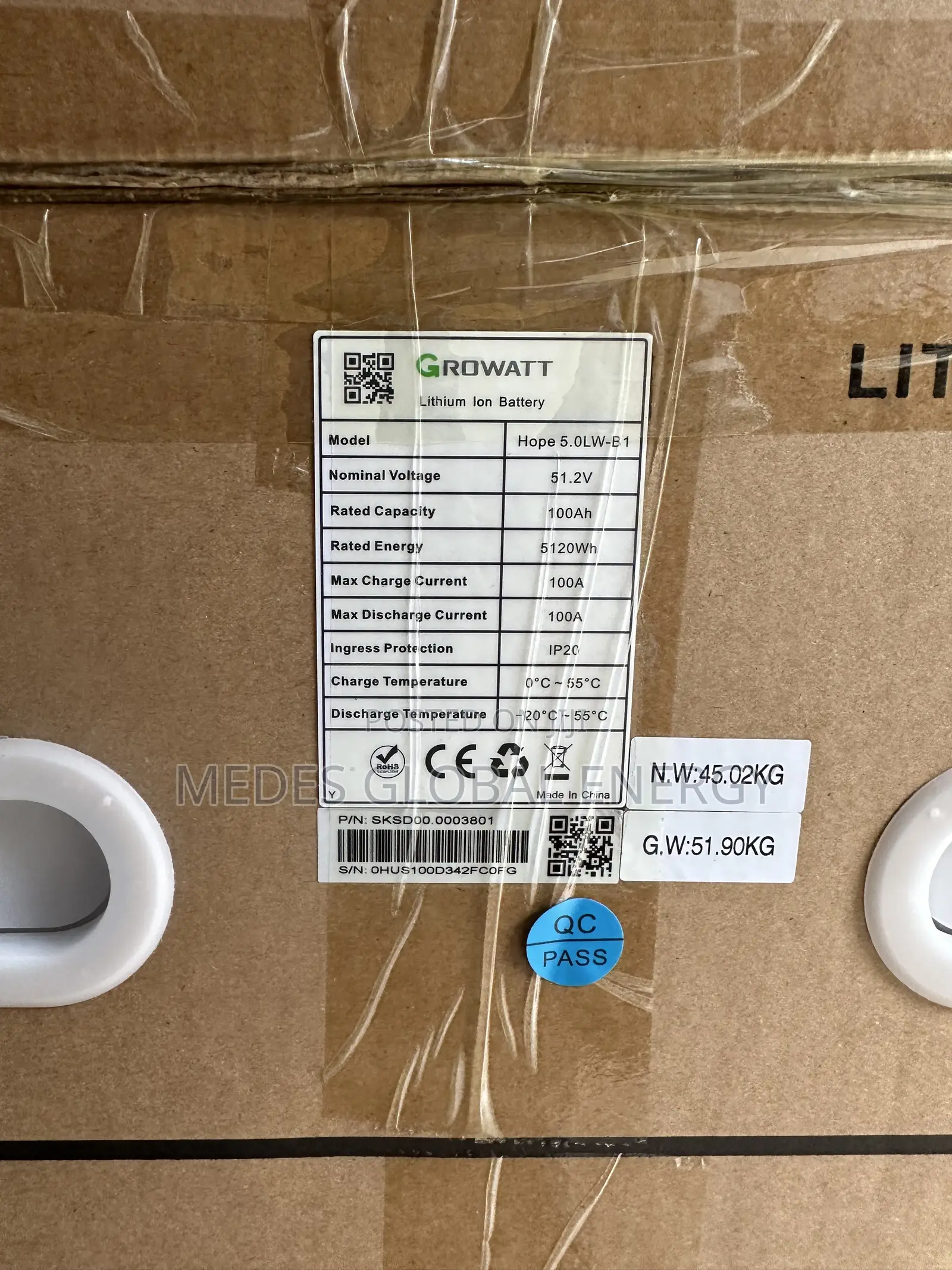 5kwh 48v Growatt Lithium Ion Batteries