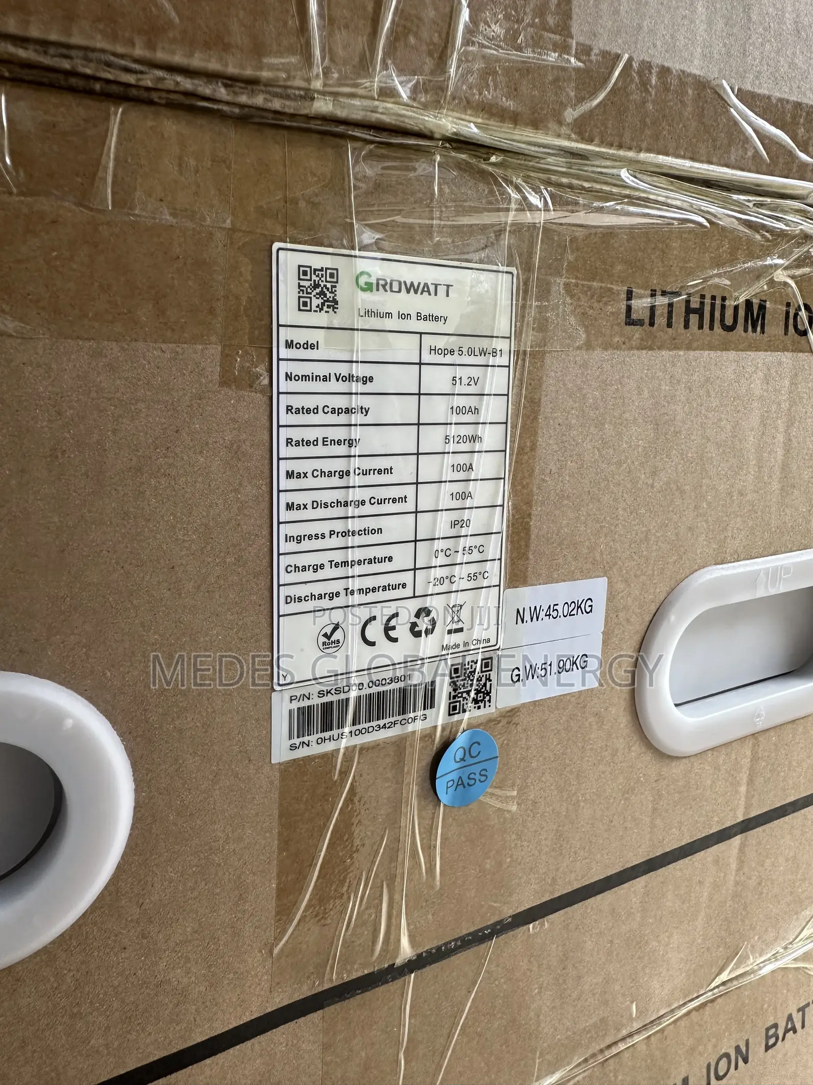 5kwh 48v Growatt Lithium Ion Batteries