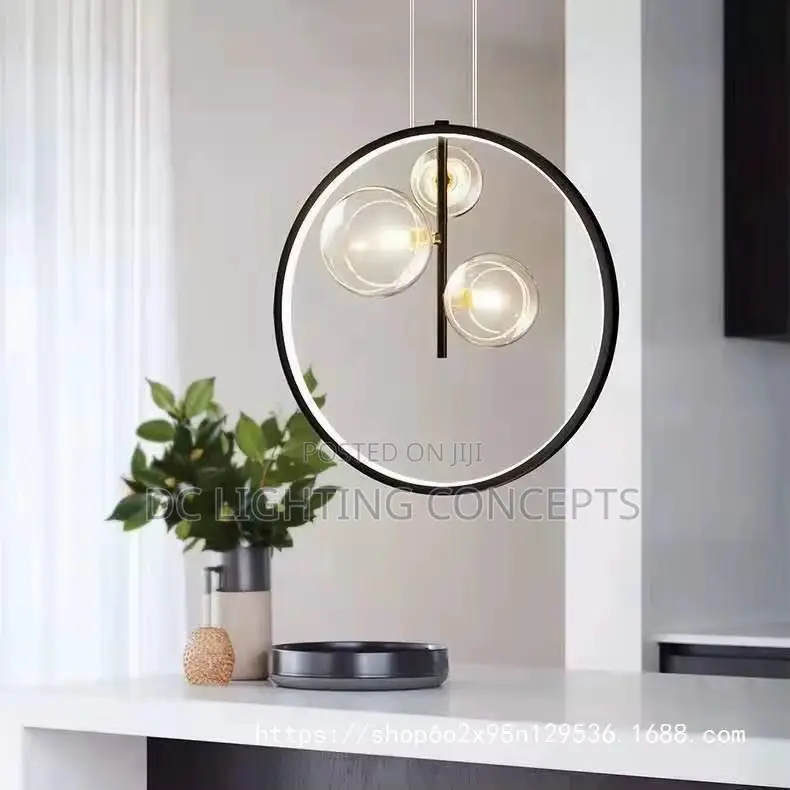 Nordic Modern Minimalist Creative Molecular Art Glass Pendant Light.