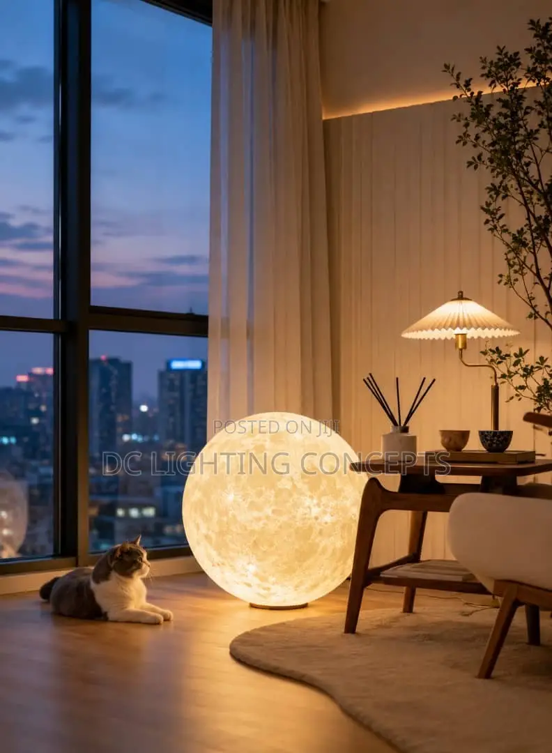 Nordic Large Luminous Sphere Sculptural Led Floor Lamp.