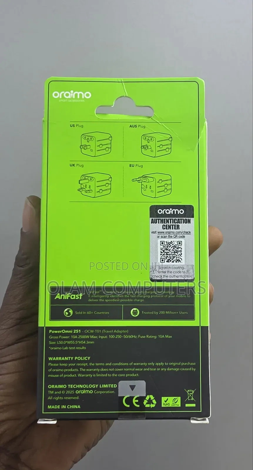Oraimo Global Universal Safety PowerOmni 251