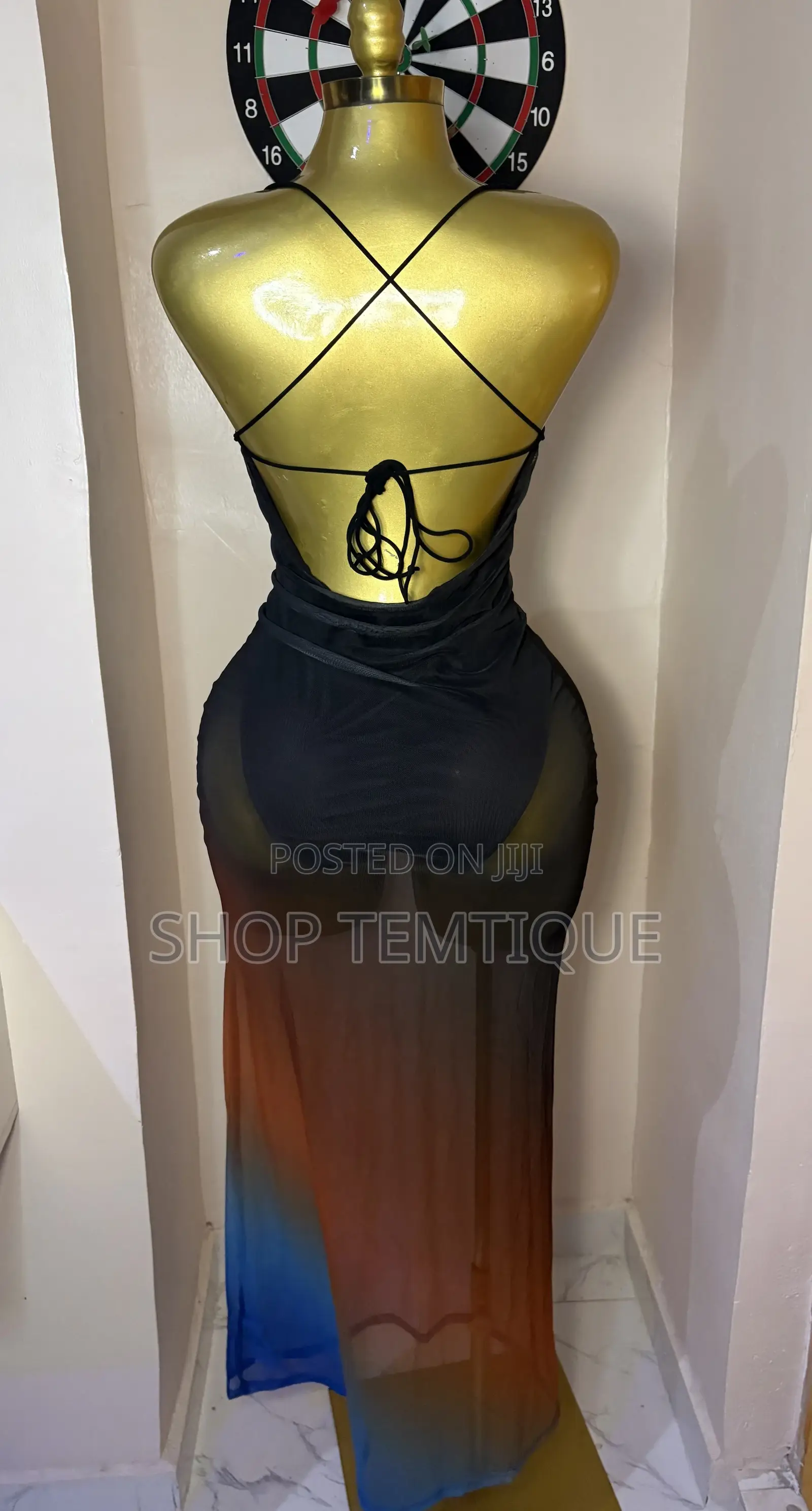 Black Sheer Bodysuit Gown