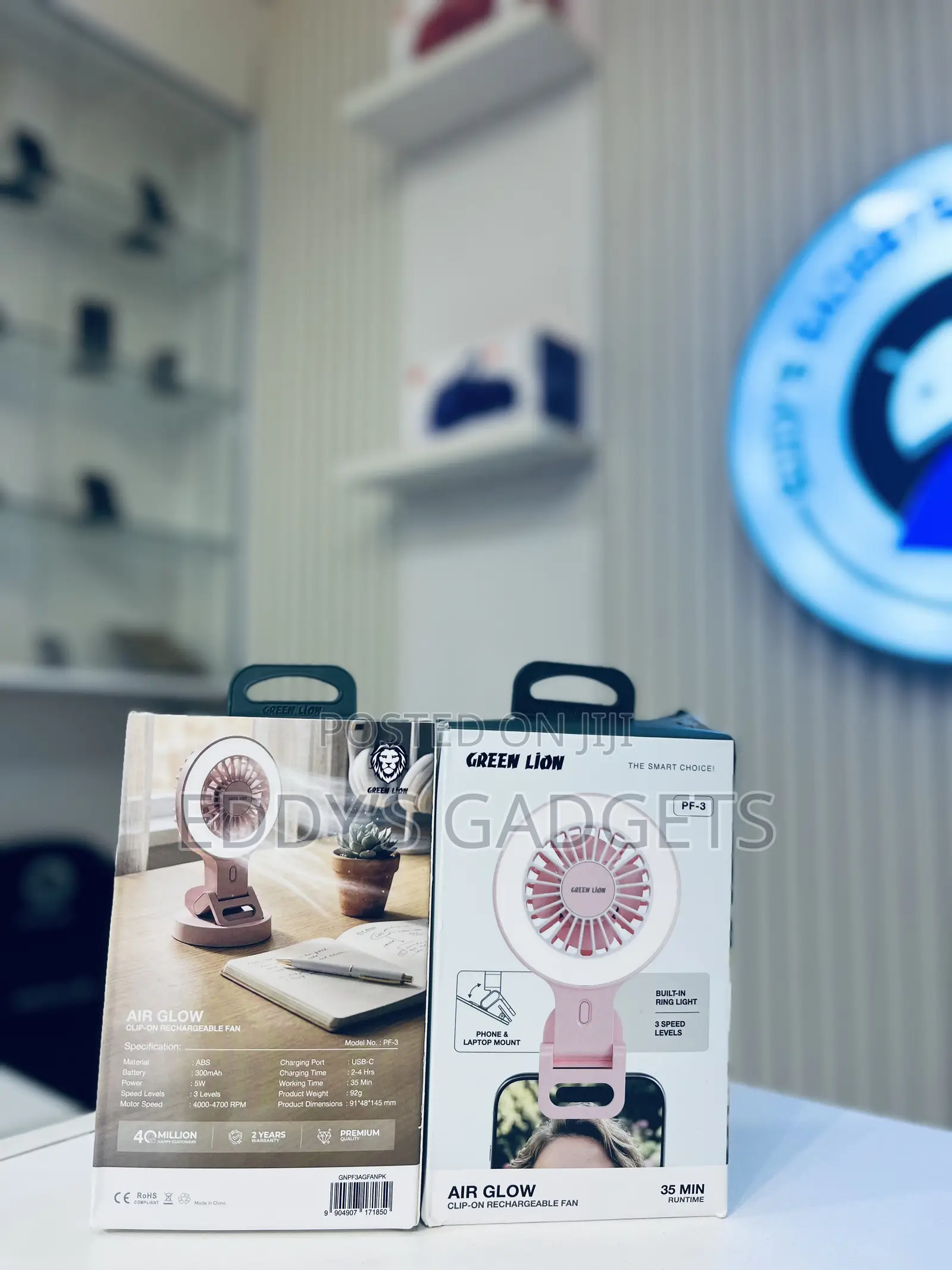 Air Glow Clip-on Rechargeable Fan