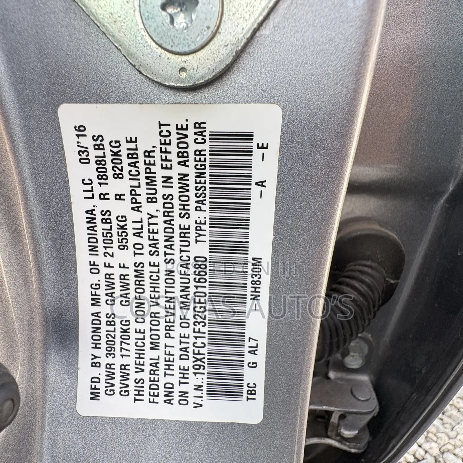 Honda Civic Touring 4dr Sedan (1.5L 4cyl) 2016 Silver