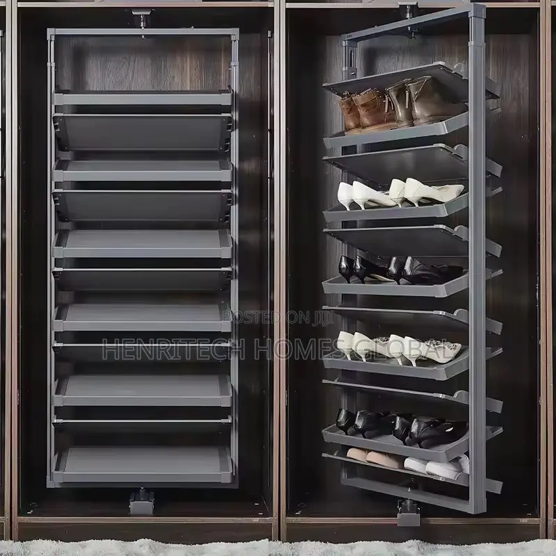 360° Rotatable Cabinet Shoe Rack 12 Layers | Built-in Wardrobe