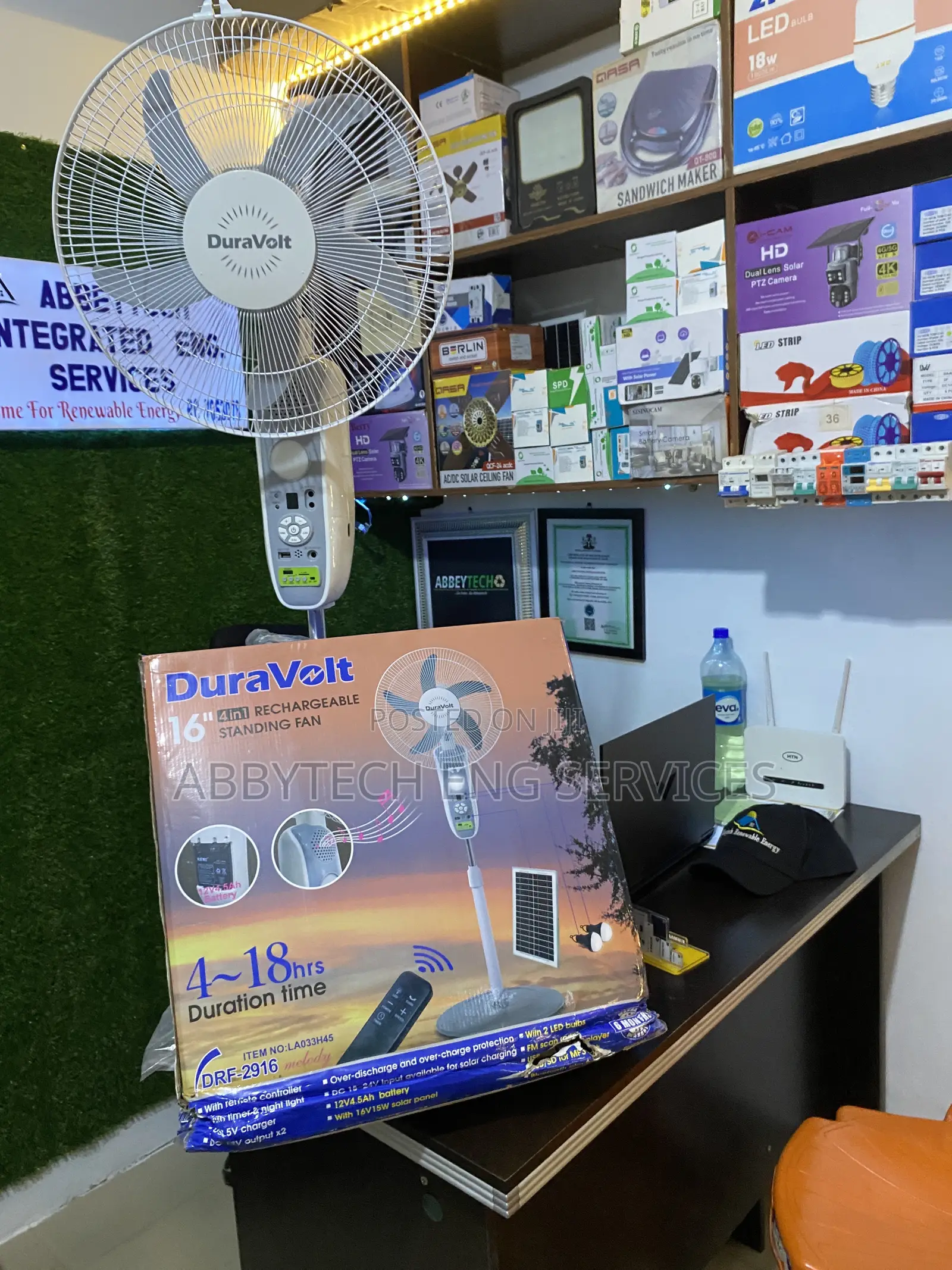Dura Volt Solar Fan With MP3 Player