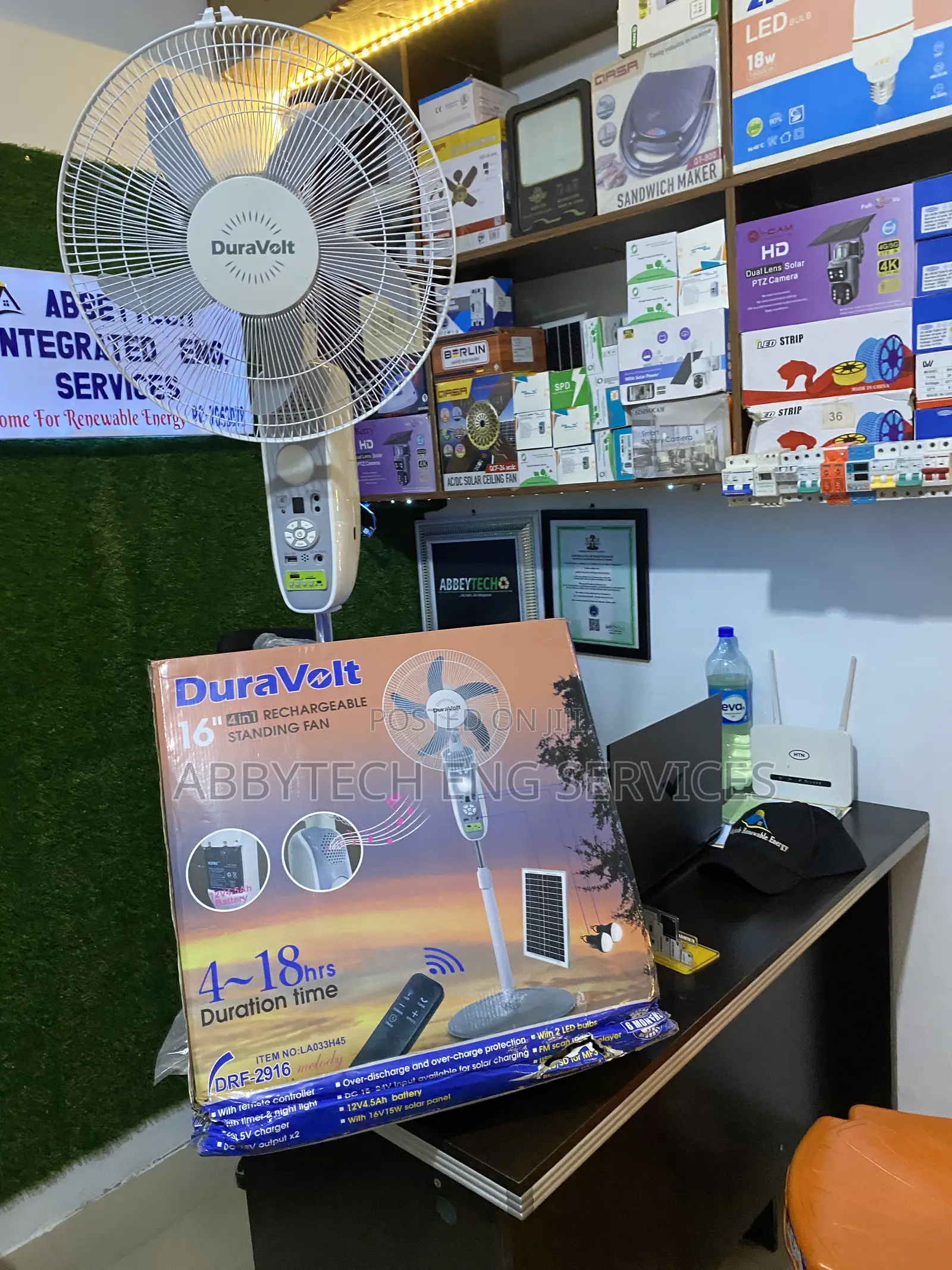 Dura Volt Solar Fan With MP3 Player