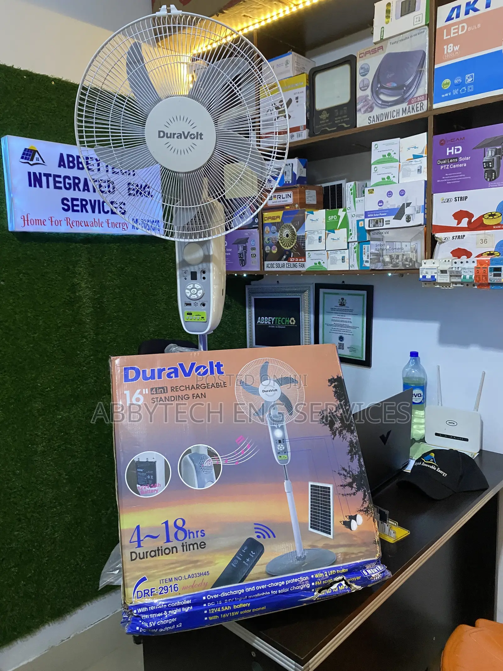 Dura Volt Solar Fan With MP3 Player
