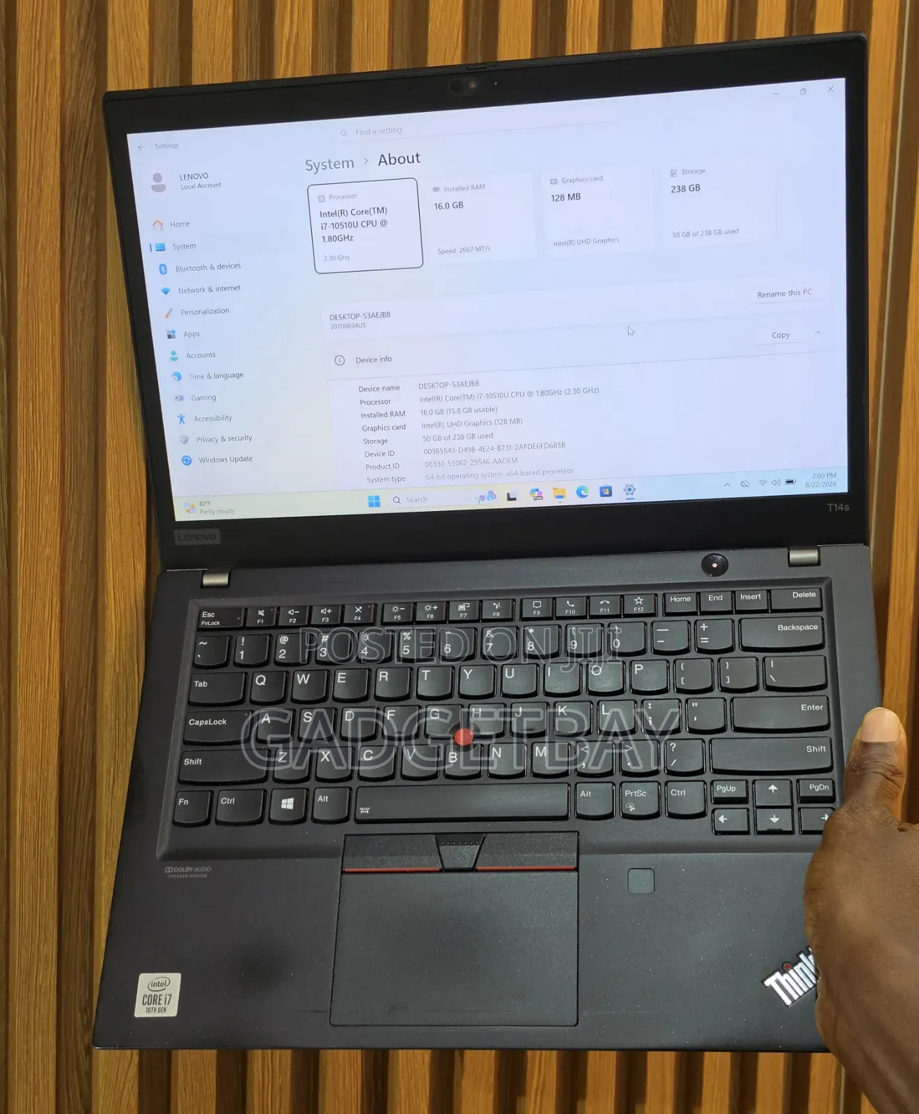 Laptop Lenovo ThinkPad T14s G4 16GB Intel Core i7 SSD 256GB