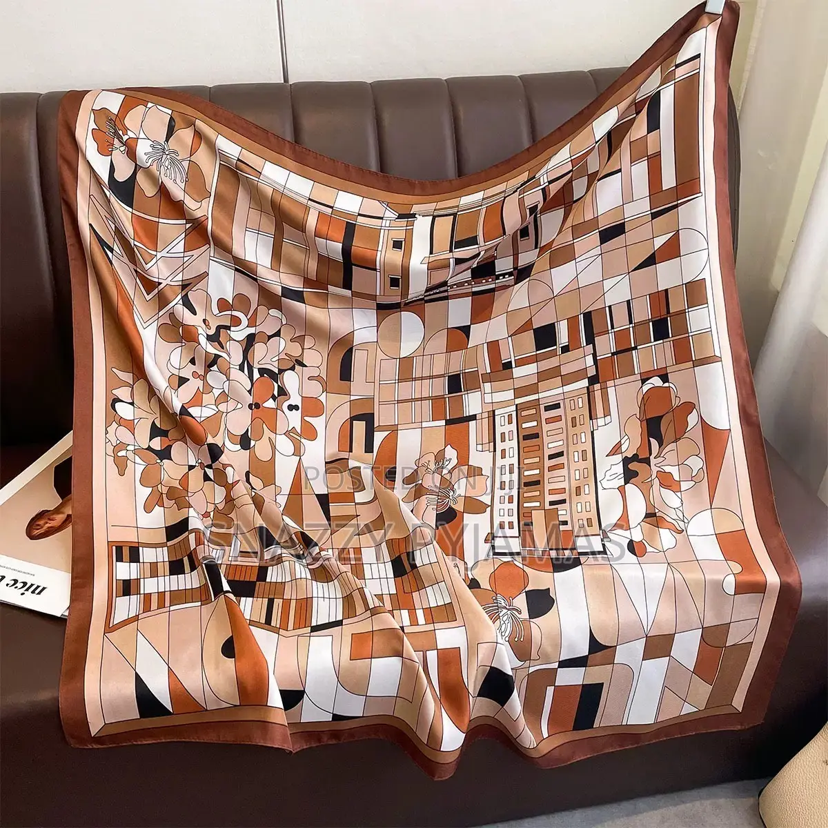 Luxury Silk Scarves - Elegant Printed Head Wraps Neck Scarves