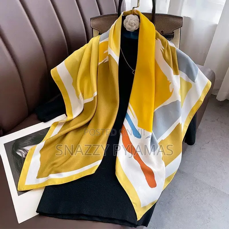 Luxury Silk Scarves - Elegant Printed Head Wraps Neck Scarves