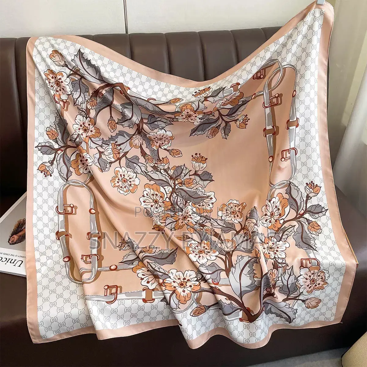 Luxury Silk Scarves - Elegant Printed Head Wraps Neck Scarves