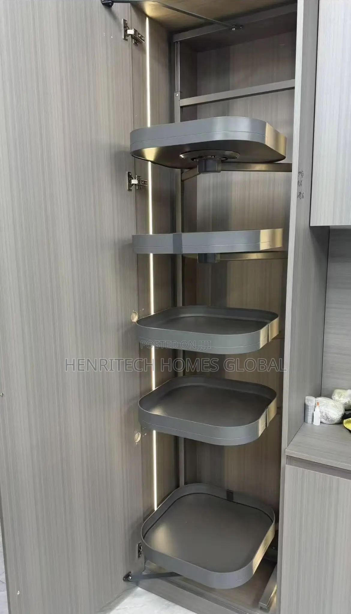 360° Rotatable Built-in Storage Pantry