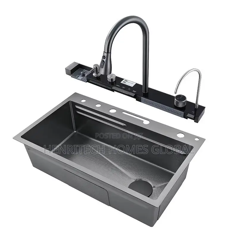 Multifunctional 304 Stainless Steel Kitchen Sink – 5 Button Control