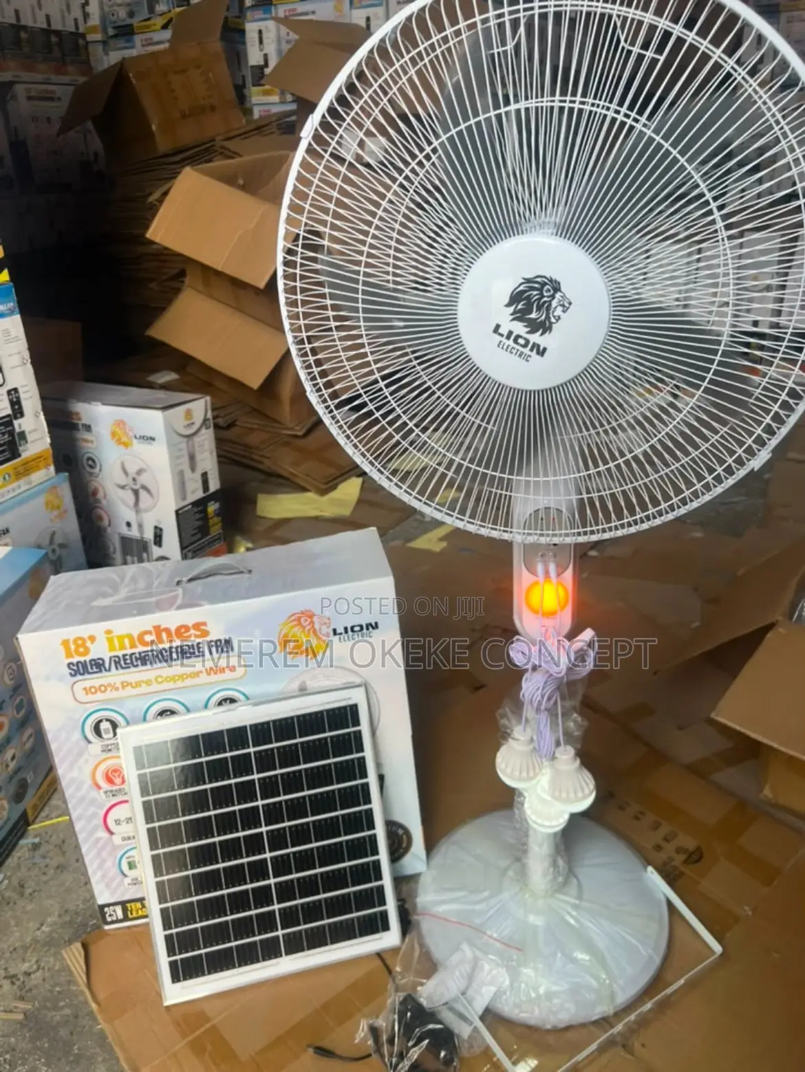Original Lion 18 Inches Solar Standing Fan With Mosquito Repellent