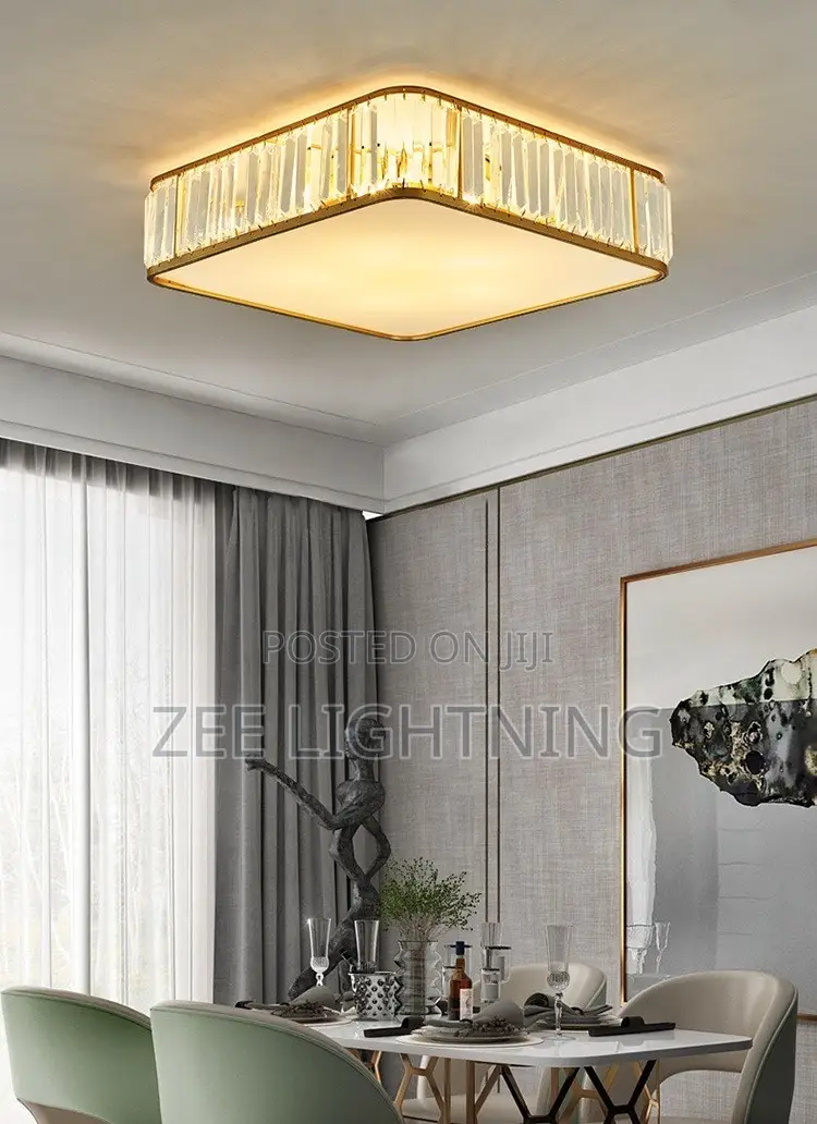Square Crystal LED Ceiling Chandelier (Size 500mm)